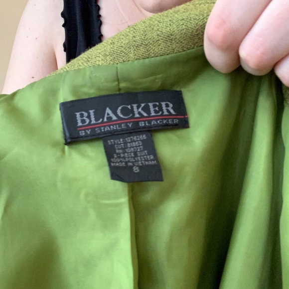 Vintage 90s Green Suit - Skirt & Blazer - Size 8 - Picture 8 of 9